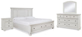 Diamond Furniture - Ashley Furniture - Robbinsdale Queen Storage Bed, Dresser, Mirror and Nightstand - Queen Storage Bed, Dresser, Mirror and Nightstand - B742B28