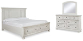 Diamond Furniture - Ashley Furniture - Robbinsdale King Panel Storage Bed, Dresser and Mirror - King Panel Storage Bed, Dresser and Mirror - B742B31