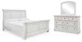 Diamond Furniture - Ashley Furniture - Robbinsdale King Sleigh Bed, Dresser and Mirror - King Sleigh Bed, Dresser and Mirror - B742B34