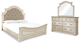 Diamond Furniture - Ashley Furniture - Realyn King Upholstered Panel Bed, Dresser and Mirror - King Upholstered Panel Bed, Dresser and Mirror / Two-tone - B743B52