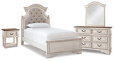 Diamond Furniture - Ashley Furniture - Realyn Twin Panel Bed, Dresser, Mirror and Nightstand - Twin Panel Bed, Dresser, Mirror and Nightstand - B743B76