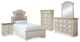 Diamond Furniture - Ashley Furniture - Realyn Twin Panel Bed, Dresser, Mirror, Chest and Nightstand - Twin Panel Bed, Dresser, Mirror, Chest and Nightstand - B743B44