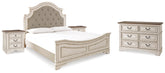 Diamond Furniture - Ashley Furniture - Realyn King Panel Bed, Dresser and 2 Nightstands - King Panel Bed, Dresser and 2 Nightstands / Two-tone - B743B63