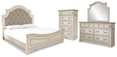 Diamond Furniture - Ashley Furniture - Realyn King Panel Upholstered Bed, Dresser, Mirror and Chest - King Panel Upholstered Bed, Dresser, Mirror and Chest - B743B68