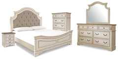 Diamond Furniture - Ashley Furniture - Realyn King Panel Bed, Dresser, Mirror, Chest and Nightstand - King Panel Bed, Dresser, Mirror, Chest and Nightstand - B743B89