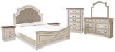 Diamond Furniture - Ashley Furniture - Realyn King Upholstered Panel Bed, Dresser, Mirror, Chest and 2 Nightstands - King Upholstered Panel Bed, Dresser, Mirror, Chest and 2 Nightstands - B743B37