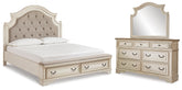 Diamond Furniture - Ashley Furniture - Realyn King Upholstered Bed with Dresser and Mirror - King Upholstered Bed with Dresser and Mirror - B743B24