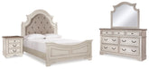 Diamond Furniture - Ashley Furniture - Realyn Queen Bed with Mirrored Dresser and Nightstand - Queen Bed with Mirrored Dresser and Nightstand - B743B22