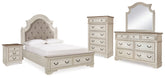 Diamond Furniture - Ashley Furniture - Realyn Queen Upholstered Bed, Dresser, Mirror, Chest and Nightstand - Queen Upholstered Bed, Dresser, Mirror, Chest and Nightstand - B743B30