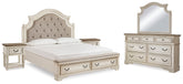 Diamond Furniture - Ashley Furniture - Realyn King Panel Bed, Dresser, Mirror and 2 Nightstands - King Panel Bed, Dresser, Mirror and 2 Nightstands - B743B64