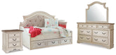 Diamond Furniture - Ashley Furniture - Realyn Twin Day Bed with Storage, Dresser, Mirror and Nightstand - Twin Day Bed with Storage, Dresser, Mirror and Nightstand - B743B94