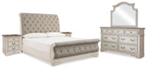 Diamond Furniture - Ashley Furniture - Realyn King Upholstered Sleigh Bed, Dresser, Mirror and 2 Nightstands - King Upholstered Sleigh Bed, Dresser, Mirror and 2 Nightstands - B743B51