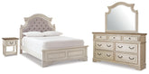 Diamond Furniture - Ashley Furniture - Realyn King Panel Bed, Dresser, Mirror and Nightstand - King Panel Bed, Dresser, Mirror and Nightstand - B743B78