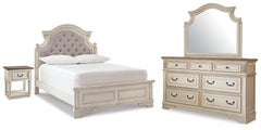 Diamond Furniture - Ashley Furniture - Realyn King Panel Bed, Dresser, Mirror and Nightstand - King Panel Bed, Dresser, Mirror and Nightstand - B743B78