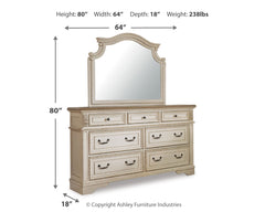 Realyn King Panel Bed, Dresser, Mirror, Chest and Nightstand