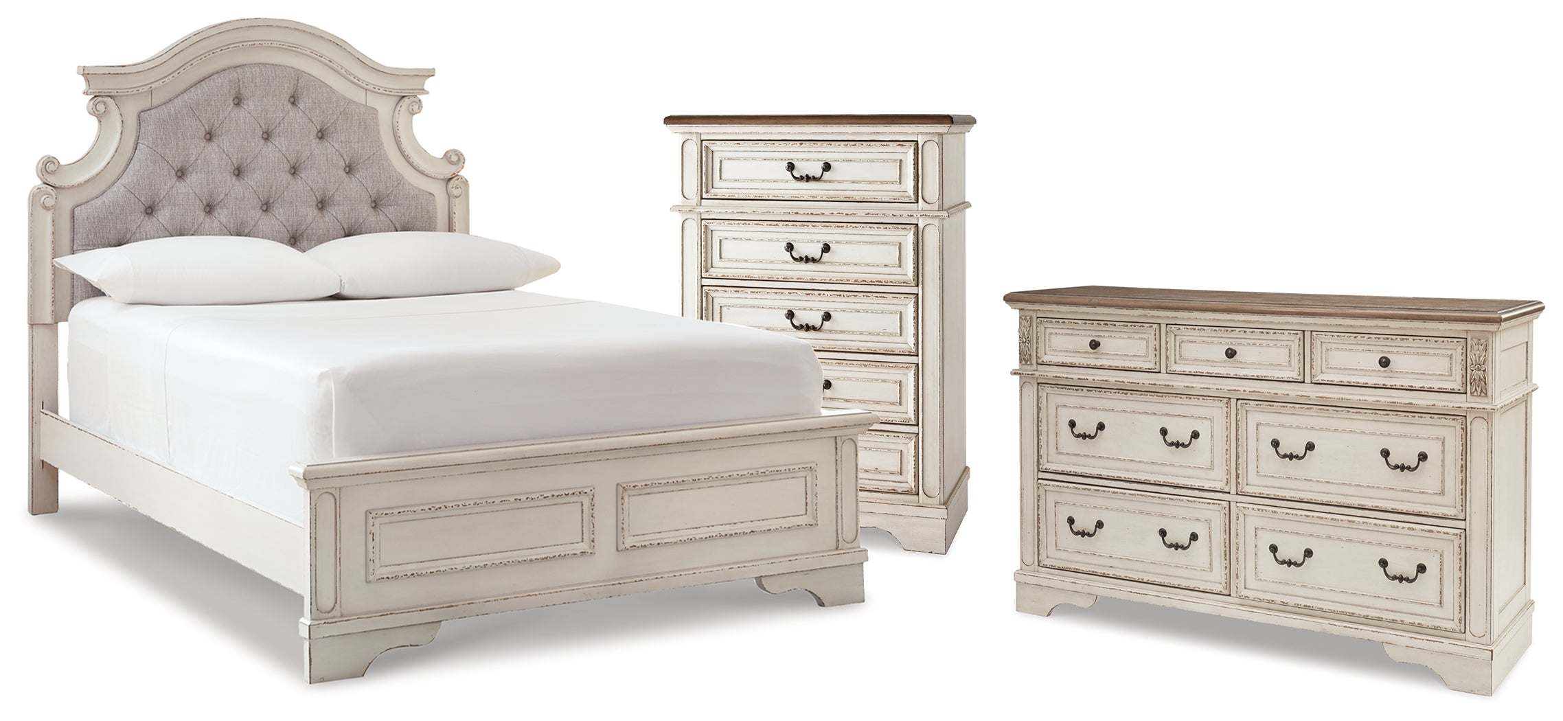 Diamond Furniture - Ashley Furniture - Realyn Full Panel Bed, Dresser and Chest - Full Panel Bed, Dresser and Chest - B743B88