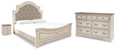 Diamond Furniture - Ashley Furniture - Realyn King Upholstered Panel Bed, Dresser and Nightstand - King Upholstered Panel Bed, Dresser and Nightstand - B743B106