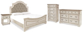 Diamond Furniture - Ashley Furniture - Realyn King Upholstered Panel Bed, Dresser, Chest and Nightstand - King Upholstered Panel Bed, Dresser, Chest and Nightstand - B743B41