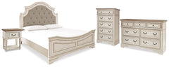 Diamond Furniture - Ashley Furniture - Realyn King Upholstered Panel Bed, Dresser, Chest and Nightstand - King Upholstered Panel Bed, Dresser, Chest and Nightstand - B743B41