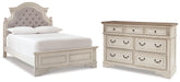 Diamond Furniture - Ashley Furniture - Realyn Full Upholstered Panel Bed and Dresser - Full Upholstered Panel Bed and Dresser - B743B90