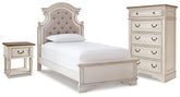 Diamond Furniture - Ashley Furniture - Realyn Twin Panel Bed, Chest and Nightstand - Twin Panel Bed, Chest and Nightstand - B743B93