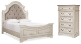 Diamond Furniture - Ashley Furniture - Realyn Queen Upholstered Panel Bed and Chest - Queen Upholstered Panel Bed and Chest - B743B54