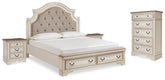 Diamond Furniture - Ashley Furniture - Realyn King Storage Bed, Chest and 2 Nightstands - King Storage Bed, Chest and 2 Nightstands - B743B50