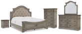 Diamond Furniture - Ashley Furniture - Lodenbay King Upholstered Panel Bed, Dresser, Mirror, Chest and Nightstand - King Upholstered Panel Bed, Dresser, Mirror, Chest and Nightstand - B751B11