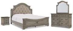 Diamond Furniture - Ashley Furniture - Lodenbay King Upholstered Panel Bed, Dresser, Mirror, and Nightstand - King Upholstered Panel Bed, Dresser, Mirror, and Nightstand - B751B8