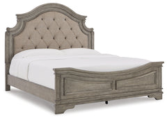 Lodenbay King Upholstered Panel Bed, Dresser, Mirror, and Nightstand