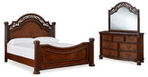 Diamond Furniture - Ashley Furniture - Lavinton Queen Poster Bed, Dresser and Mirror - Queen Poster Bed, Dresser and Mirror - B764B6