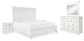 Diamond Furniture - Ashley Furniture - Kanwyn Queen Panel Bed, Dresser, Mirror and 2 Nightstands - Queen Panel Bed, Dresser, Mirror and 2 Nightstands - B777B28