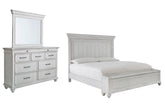 Diamond Furniture - Ashley Furniture - Kanwyn King Panel Bed with Storage, Dresser and Mirror - King Panel Bed with Storage, Dresser and Mirror - B777B27