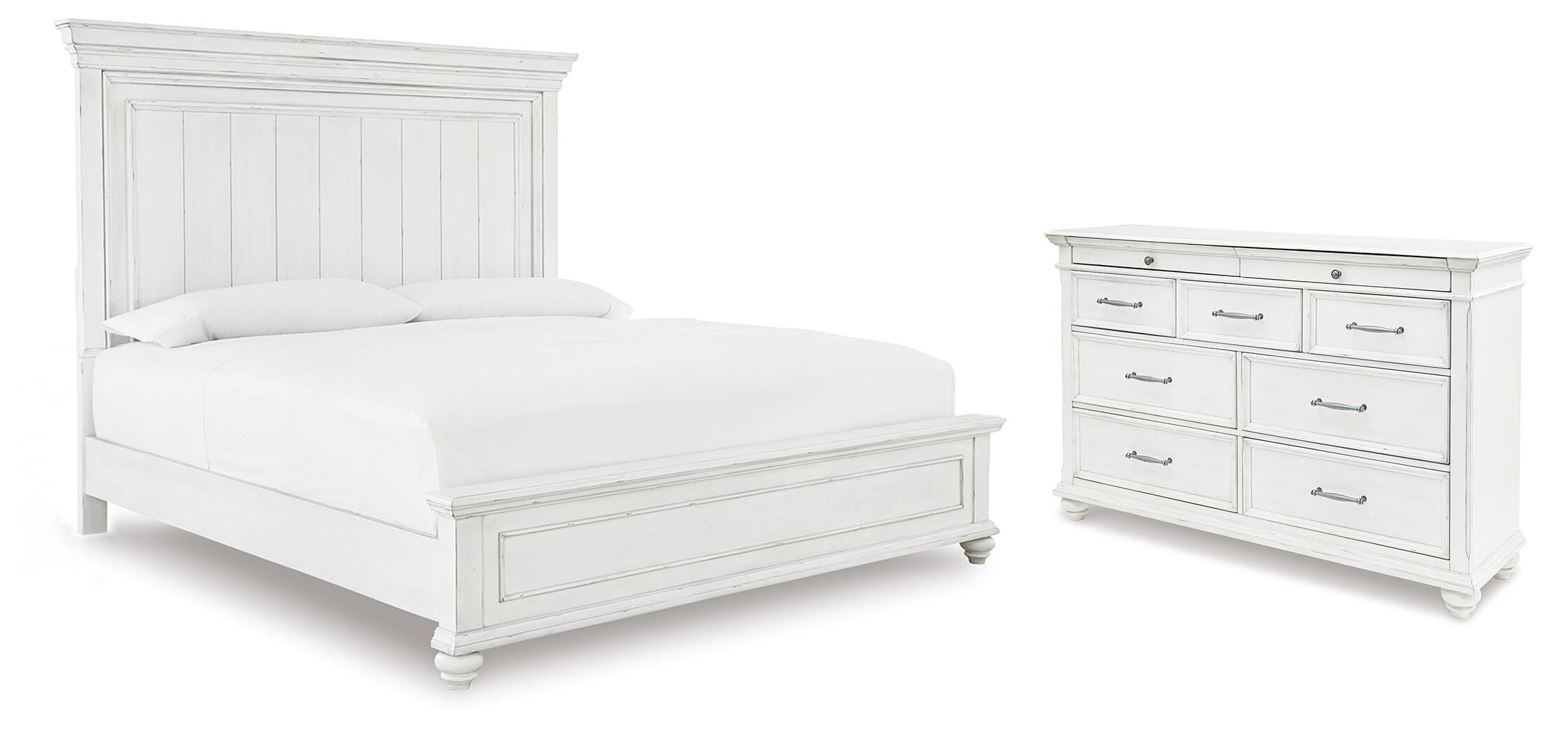 Diamond Furniture - Ashley Furniture - Kanwyn Queen Panel Bed and Dresser - Queen Panel Bed and Dresser - B777B37
