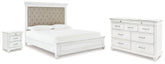 Diamond Furniture - Ashley Furniture - Kanwyn King Upholstered Panel Bed, Dresser and Nightstand - King Upholstered Panel Bed, Dresser and Nightstand - B777B35
