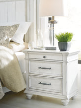 Diamond Furniture - Ashley Furniture - Kanwyn Nightstand - Three Drawer Night Stand - B777-93