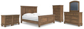 Diamond Furniture - Ashley Furniture - Feddinger King Panel Bed, Dresser, Mirror, Chest and 2 Nightstands - King Panel Bed, Dresser, Mirror, Chest and 2 Nightstands - PCB779B22