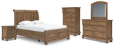 Diamond Furniture - Ashley Furniture - Feddinger Queen Sleigh Bed, Dresser, Mirror, Chest and Nightstand - Queen Sleigh Bed, Dresser, Mirror, Chest and Nightstand - PCB779B18