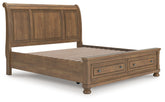 Diamond Furniture - Ashley Furniture - Feddinger King Storage Sleigh Bed - King Storage Sleigh Bed - PCB779B8
