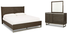 Diamond Furniture - Ashley Furniture - Arkenton King Panel Bed, Dresser and Mirror - King Panel Bed, Dresser and Mirror - B786B8