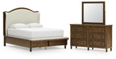 Diamond Furniture - Ashley Furniture - Sturlayne Queen Upholstered Panel Bed, Dresser and Mirror - Queen Upholstered Panel Bed, Dresser and Mirror - B787B3