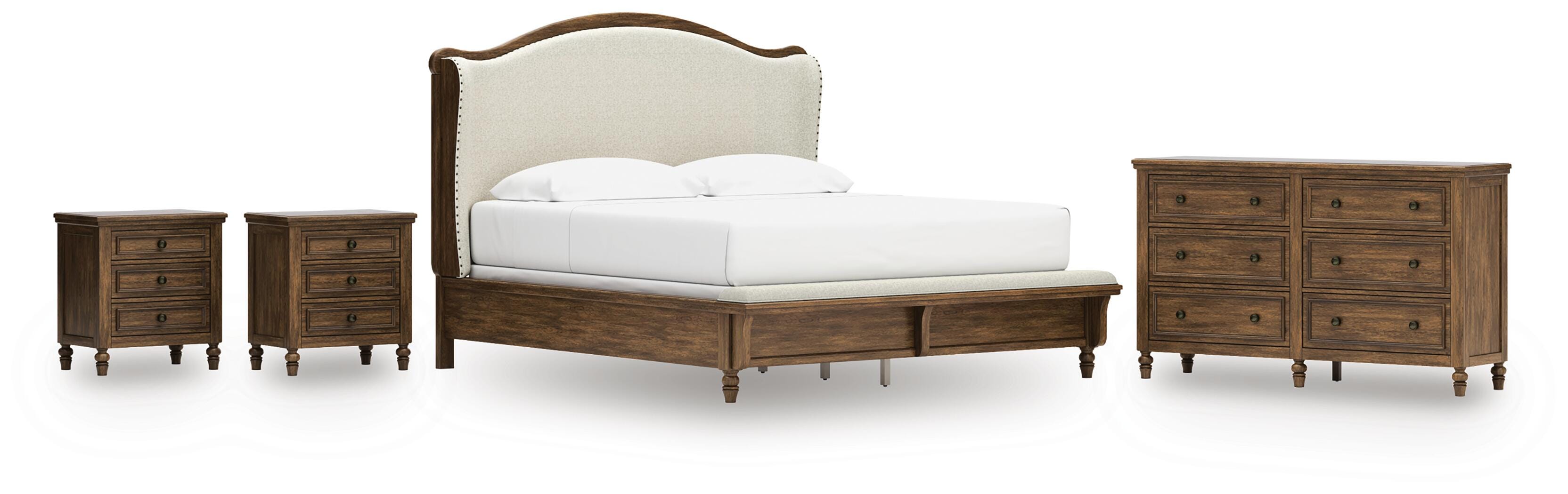 Diamond Furniture - Ashley Furniture - Sturlayne King Upholstered Panel Bed, Dresser and 2 Nightstands - King Upholstered Panel Bed, Dresser and 2 Nightstands - B787B7