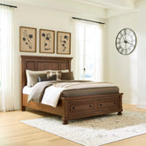 Diamond Furniture - Ashley Furniture - Zackaryn Queen Panel Storage Bed - Queen Panel Storage Bed - PCB807B13
