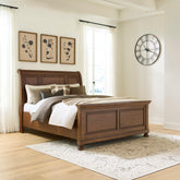 Diamond Furniture - Ashley Furniture - Zackaryn Queen Sleigh Bed - Queen Sleigh Bed - PCB807B10