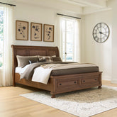 Diamond Furniture - Ashley Furniture - Zackaryn King Sleigh Storage Bed - King Sleigh Storage Bed - PCB807B7