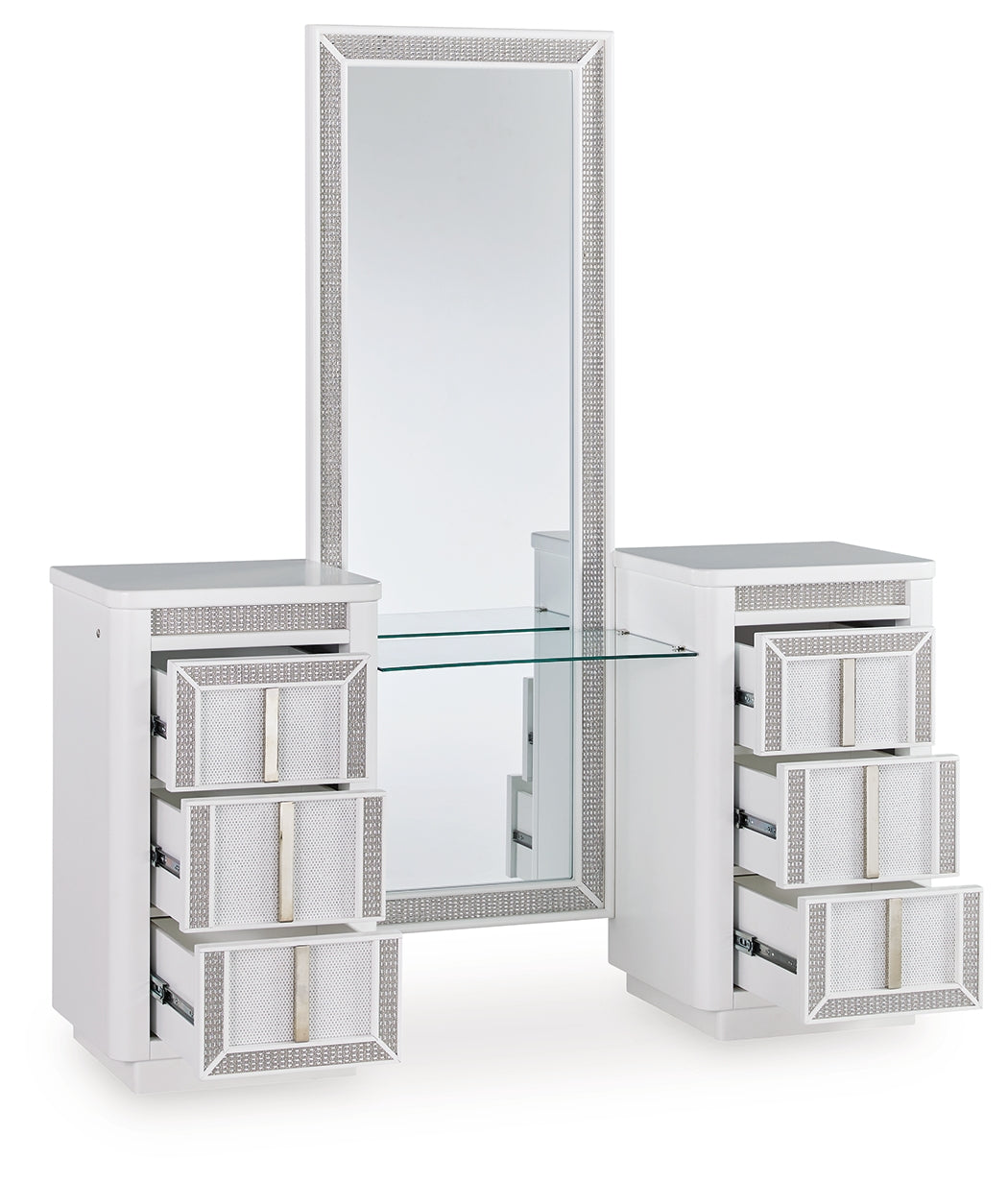 Diamond Furniture - Ashley Furniture - Chalanna Vanity with Mirror - Vanity with Mirror - B822B7