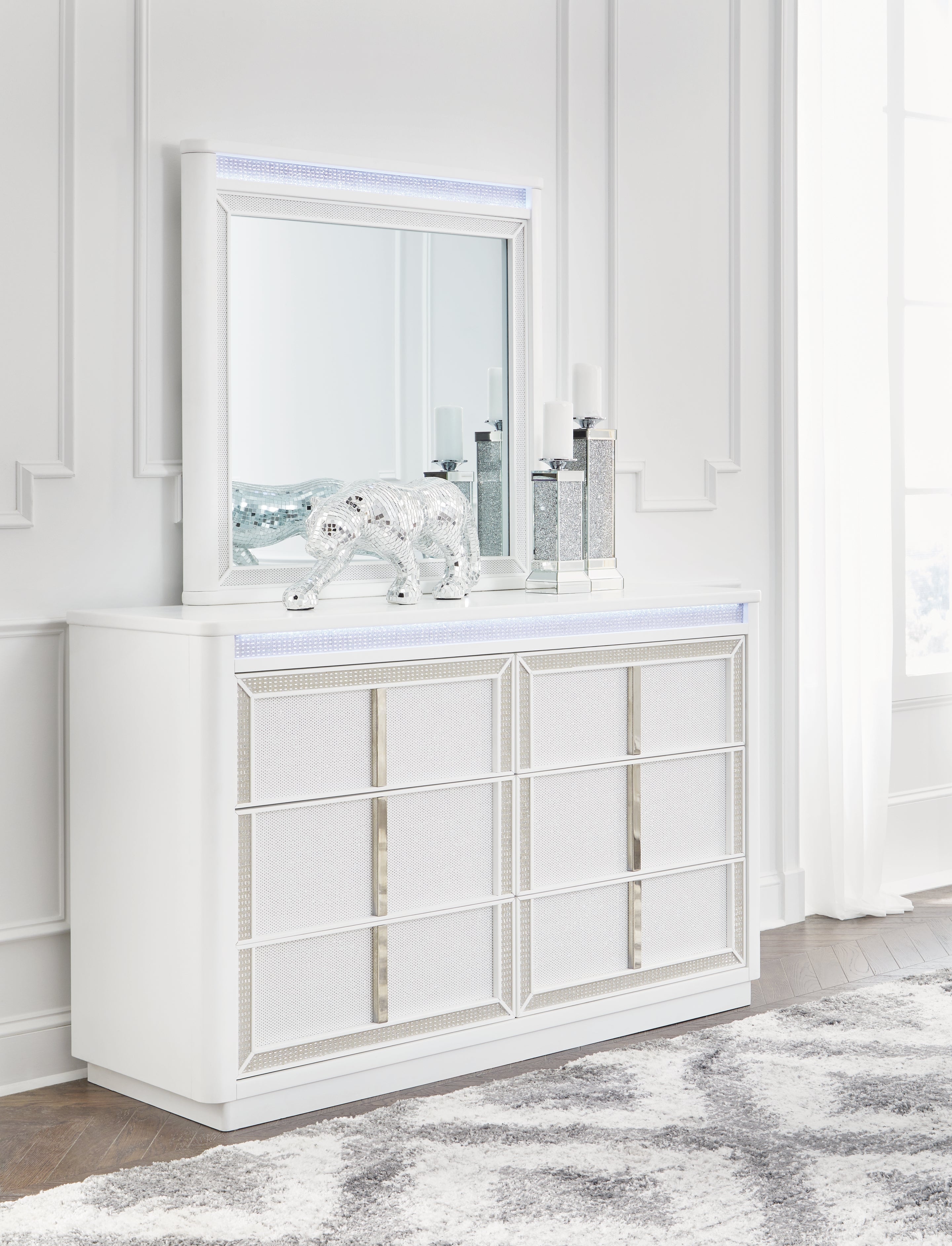 Diamond Furniture - Ashley Furniture - Chalanna Dresser and Mirror - Dresser and Mirror - B822B1