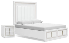 Diamond Furniture - Ashley Furniture - Chalanna Queen Panel Storage Bed and Nightstand - Queen Panel Storage Bed and Nightstand - B822B8