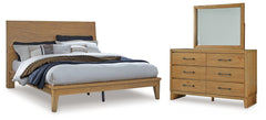 Diamond Furniture - Ashley Furniture - Sherbana Queen Panel Bed, Dresser and Mirror - Queen Panel Bed, Dresser and Mirror - B833B3