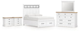Diamond Furniture - Ashley Furniture - Ashbryn Queen Panel Storage Bed, Dresser, Mirror and 2 Nightstands - Queen Panel Storage Bed, Dresser, Mirror and 2 Nightstands - B844B11